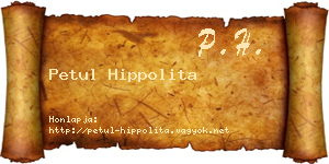 Petul Hippolita névjegykártya